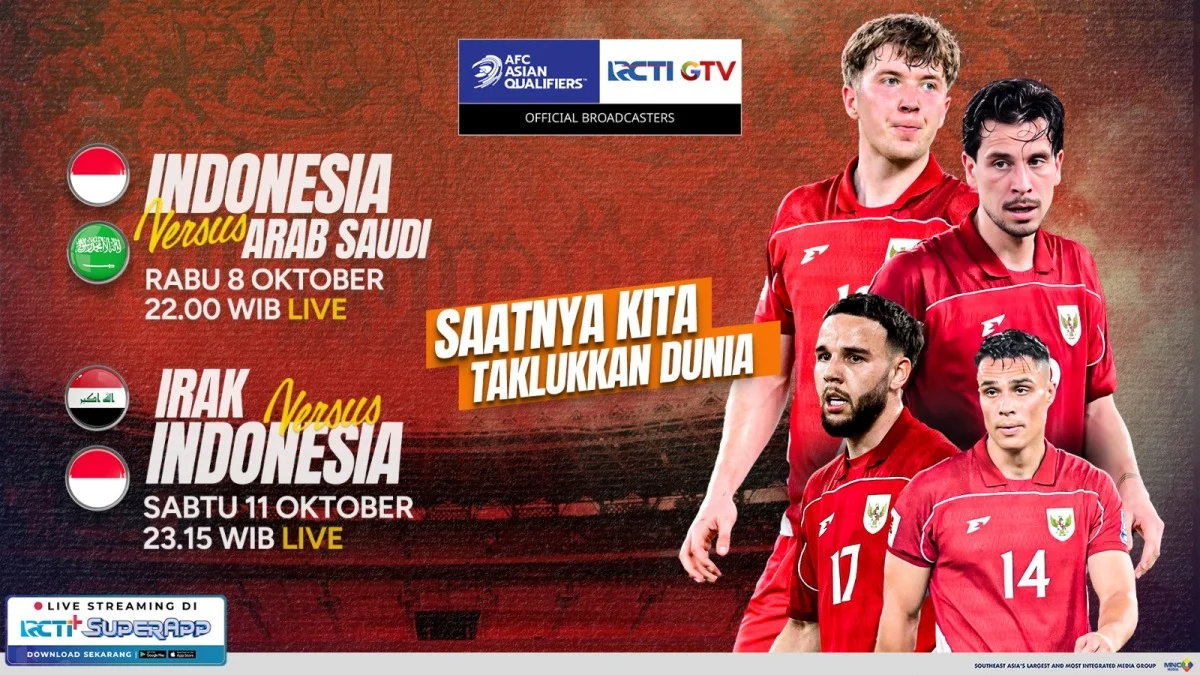 RCTI Live: Jadwal Lengkap Siaran Malam Ini, Timnas U-17 vs Qatar dan Program Unggulan Lainnya