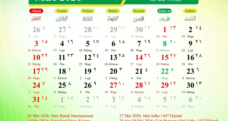 20 Mei 2026: Apakah Tanggal Merah? Simak Penjelasan Lengkap