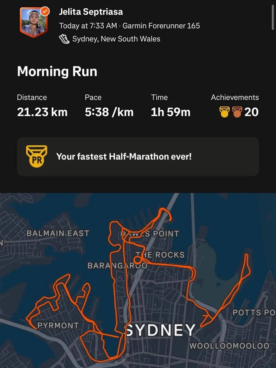 Acha Septriasa Debut di Sydney Half Marathon dengan Waktu di Bawah 2 Jam