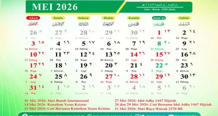 Cuti Bersama Mei 2026: Libur Panjang dan Tanggal Merah yang Perlu Diketahui