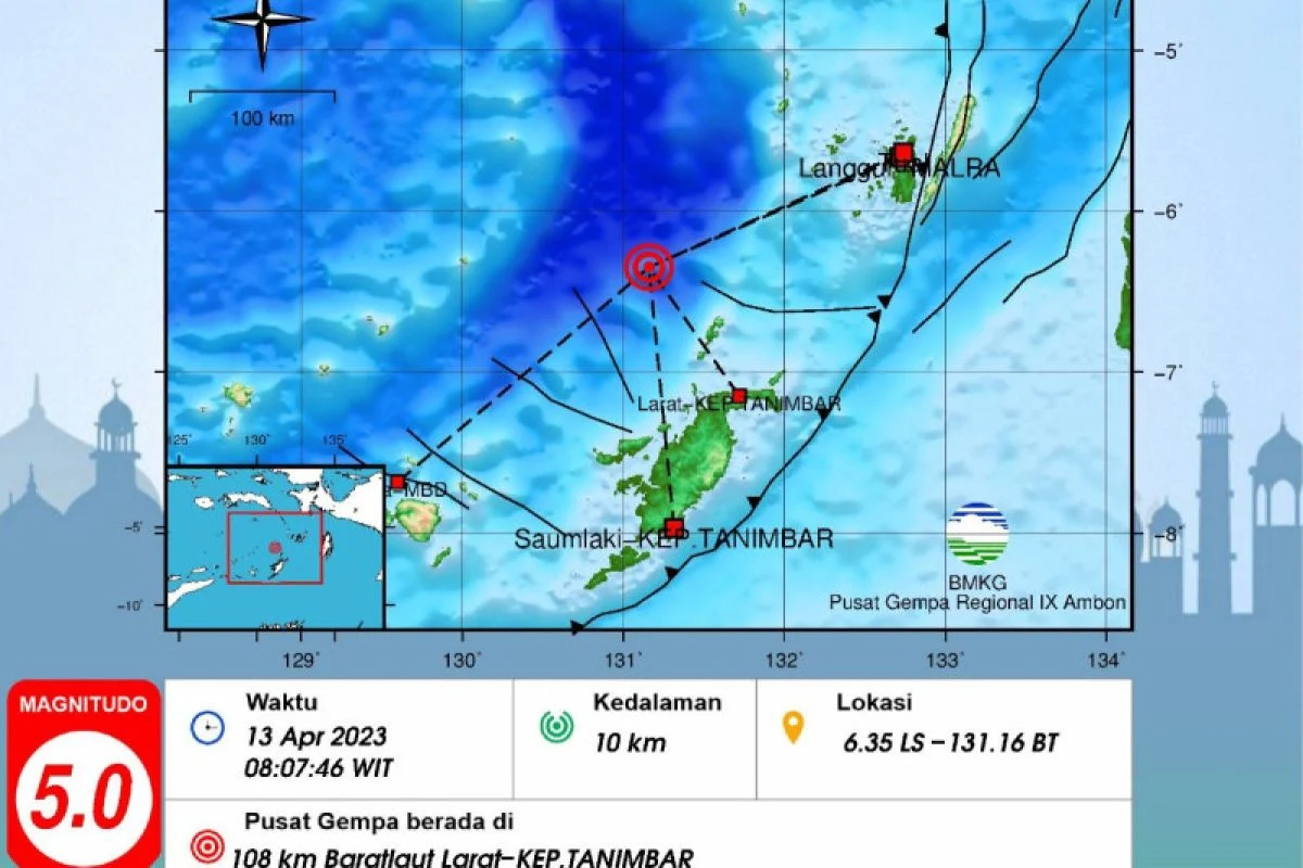 Gempa Magnitudo 6,7 Guncang Kepulauan Tanimbar, Masyarakat Diminta Waspada