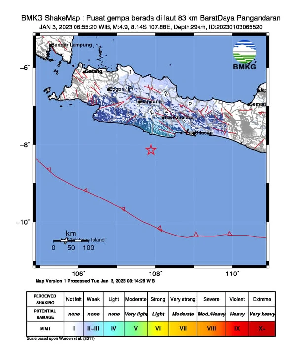 Gempa Pangandaran Magnitudo 4,2 Guncang Jawa Barat, Tidak Berpotensi Tsunami