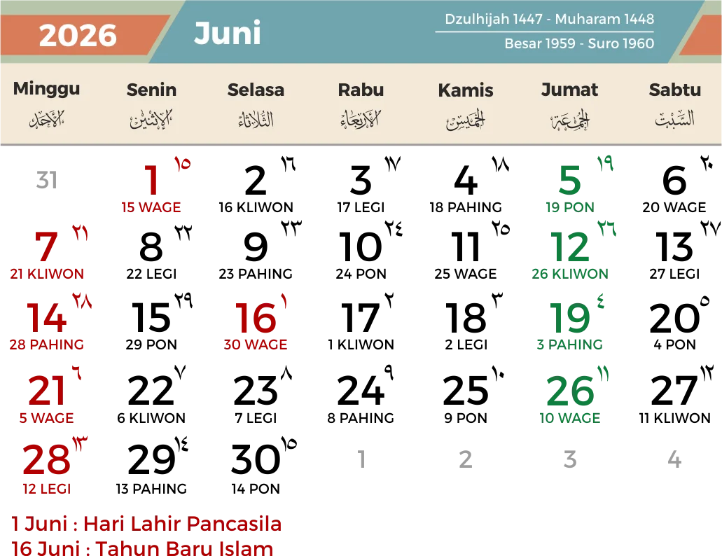 Juni 2026: Tanggal Merah dan Hari Libur Nasional yang Perlu Diketahui