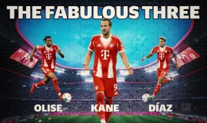 Trisula Bayern Munchen Menggila di Eropa! Luis Diaz, Michael Olise, dan Harry Kane Siap Cetak 100 Gol Musim Ini