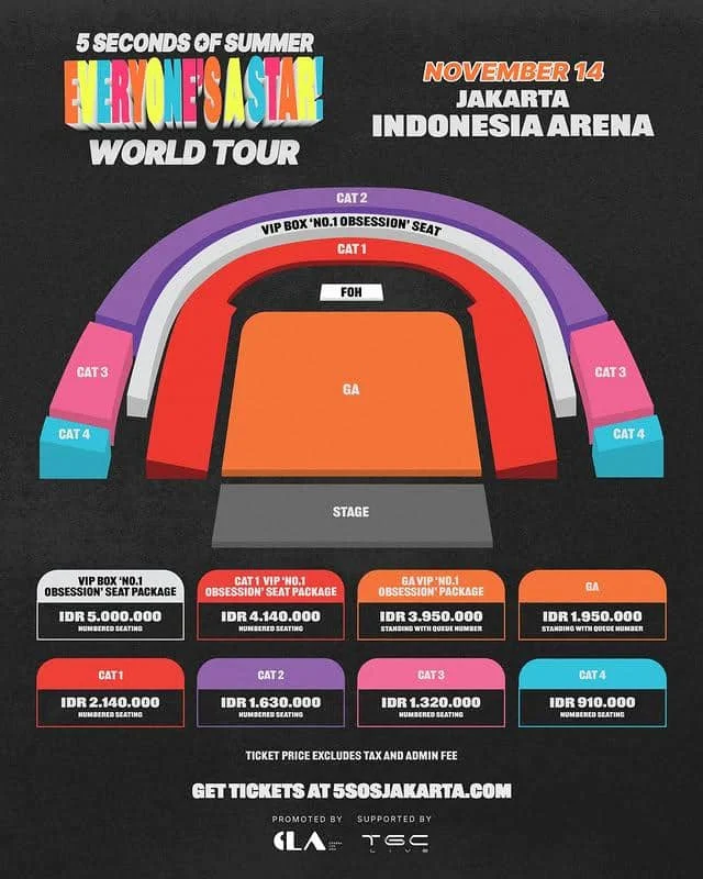 5SOS Jakarta: Konser Encore di Indonesia Arena dan Cara Beli Tiketnya