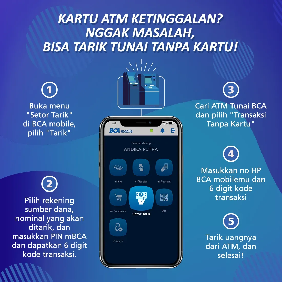 BCA Hadirkan Kemudahan Akses Dana, Tarik Tunai Gratis Tanpa Kartu di ATM