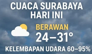 Cuaca Surabaya dan Jawa Timur Hari Ini: Suhu Mencapai 31 Derajat Celsius