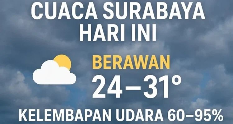 Cuaca Surabaya dan Jawa Timur Hari Ini: Suhu Mencapai 31 Derajat Celsius