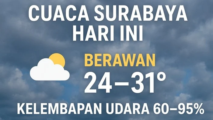 Cuaca Surabaya dan Jawa Timur Hari Ini: Suhu Mencapai 31 Derajat Celsius