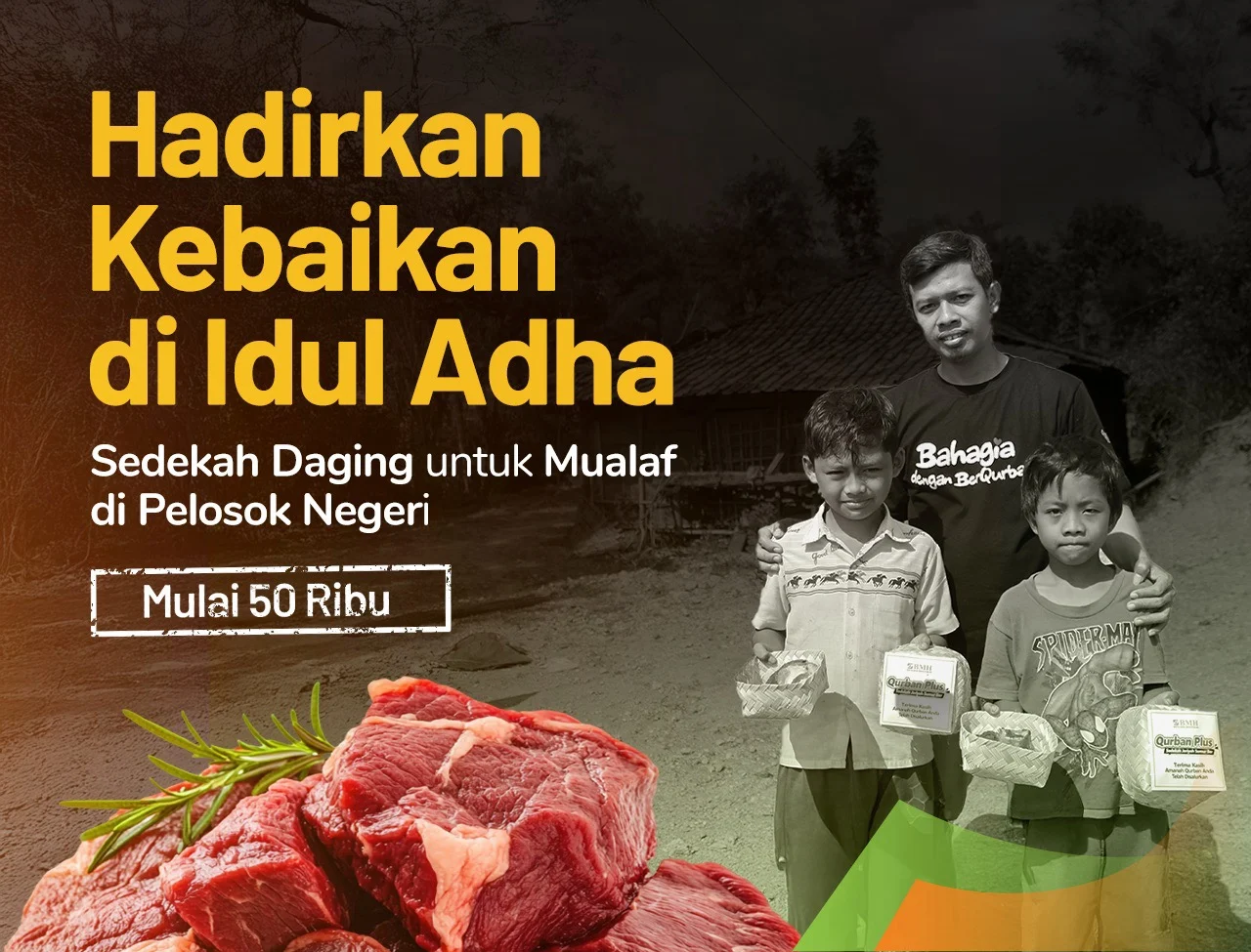 Daging Kurban Membawa Kebahagiaan di Tengah Bencana
