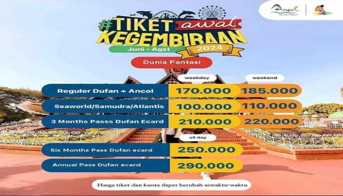 Dufan Ancol Tawarkan Harga Promo Tiket Mulai Rp 166.500 hingga 18 Juni 2026