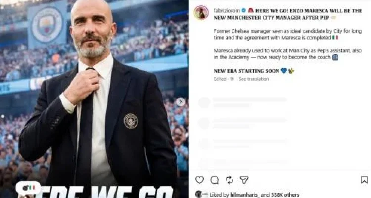 Enzo Maresca Resmi Ditunjuk Sebagai Pelatih Baru Manchester City