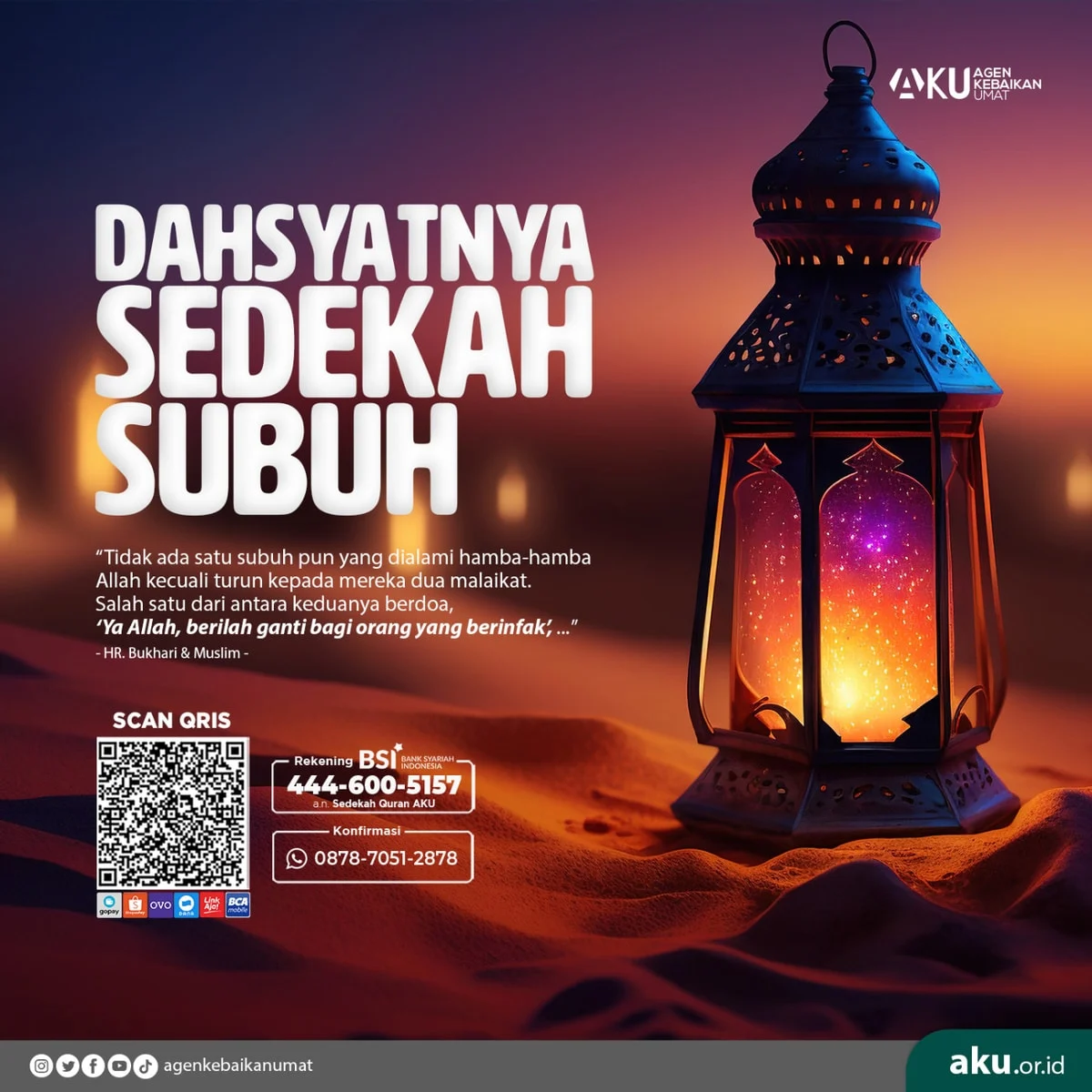 Mengawali Hari dengan Sedekah Subuh dan Shalat Tepat Waktu