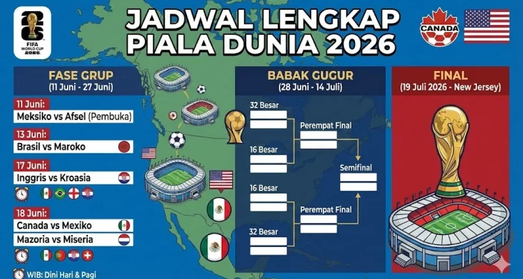 Piala Dunia 2026: Jadwal Babak Gugur Hingga Final, Kolombia Vs Portugal Incar Juara Grup