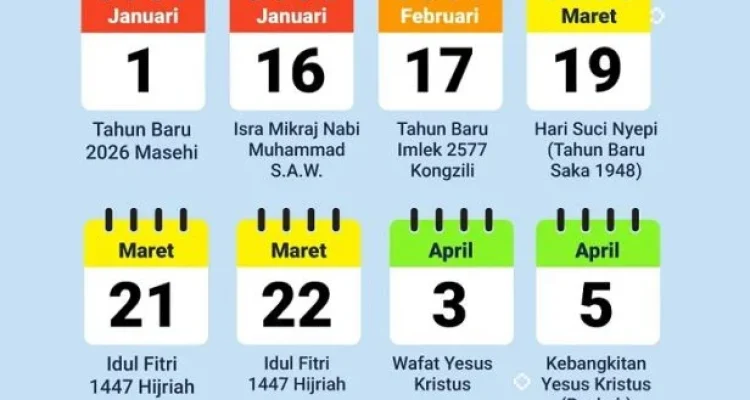 Sisa 5 Hari Libur Nasional dan Cuti Bersama di Tahun 2026