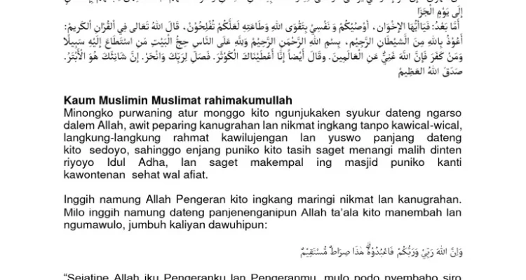 Teks Khutbah Idul Adha: Makna dan Hikmah di Balik Ibadah Kurban