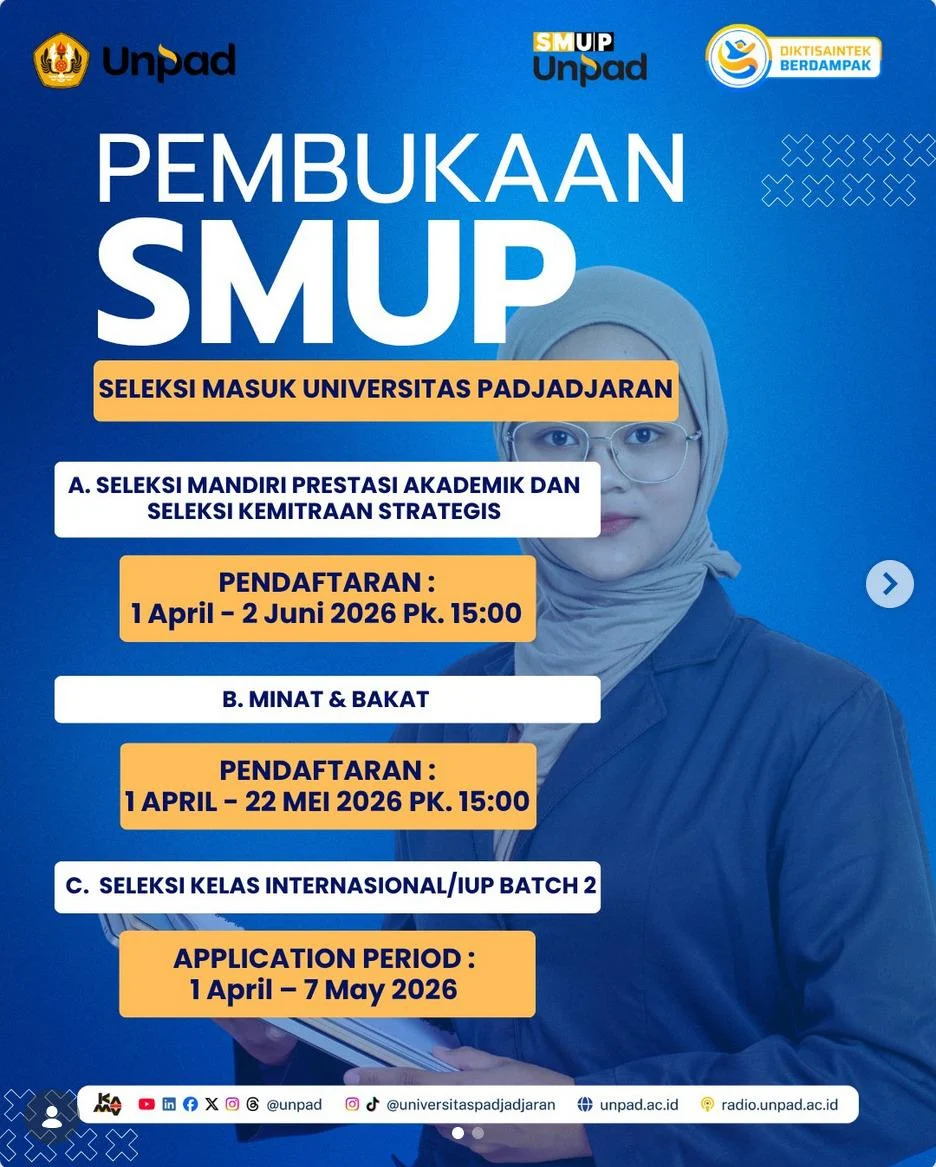 Unpad Umumkan Hasil SMUP 2026: 4.268 Calon Mahasiswa Baru Diterima