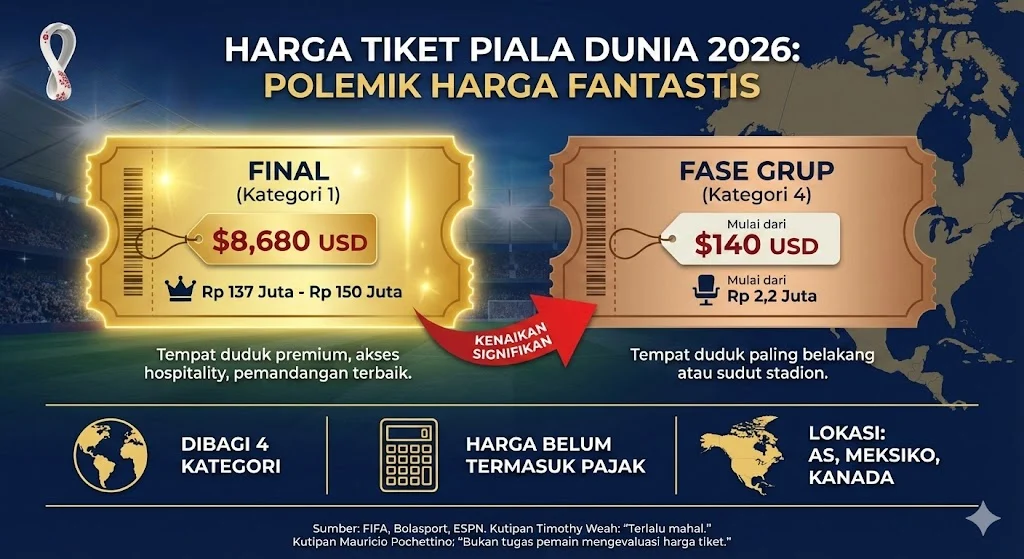 Harga Tiket Piala Dunia 2026 Melonjak, Wisata Mewah Menggeser Perjalanan Hemat