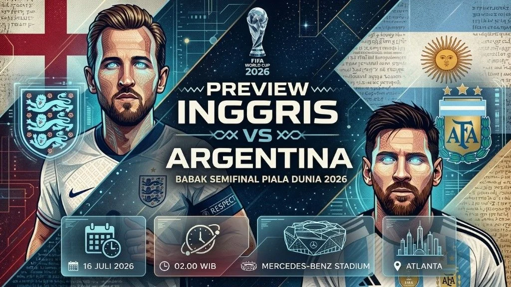 Inggris vs Argentina di Semifinal Piala Dunia 2026: Sejarah, Statistik, dan Prediksi