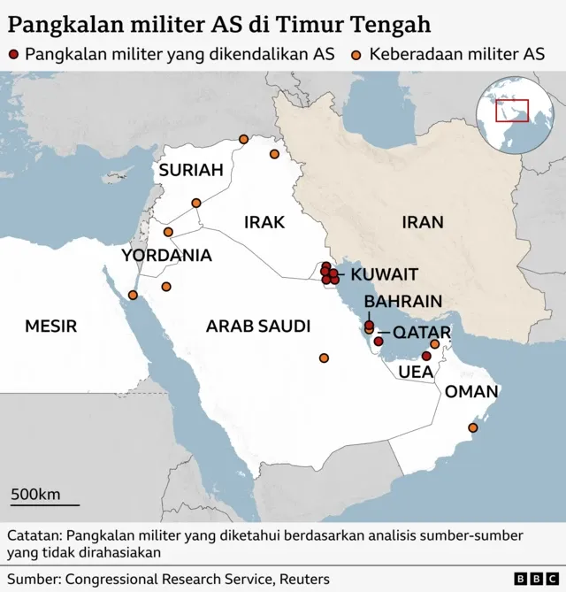 Iran dan AS Terlibat Konflik Militer, Teheran Gempur Pangkalan Militer AS di Bahrain