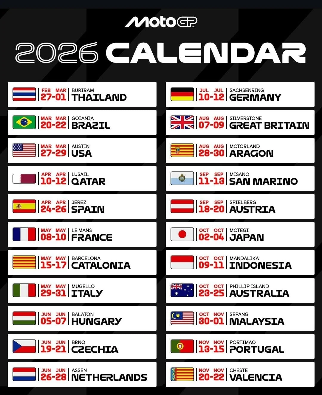 Jadwal MotoGP 2026 Belum Dirilis, Sementara Persib Bandung Siap Menghadapi Piala Presiden 2026