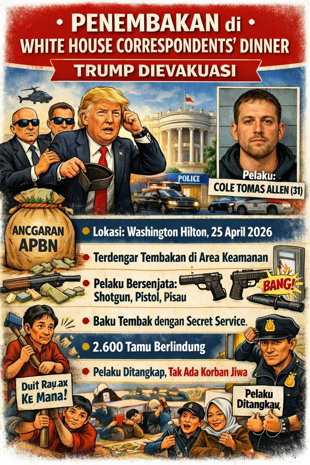 Kasus Penembakan di White House: Korban Tuntut $25 Juta
