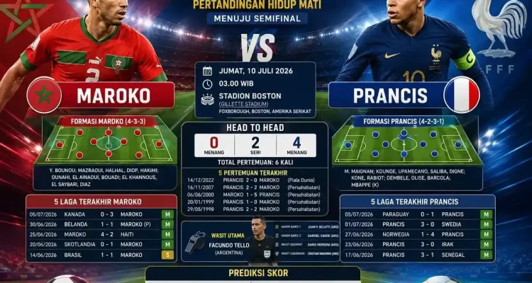 Pertandingan Sengit: Prancis vs Maroko di Piala Dunia 2026