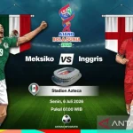 Pertandingan Sepak Bola Internasional: Mexico vs England di Piala Dunia