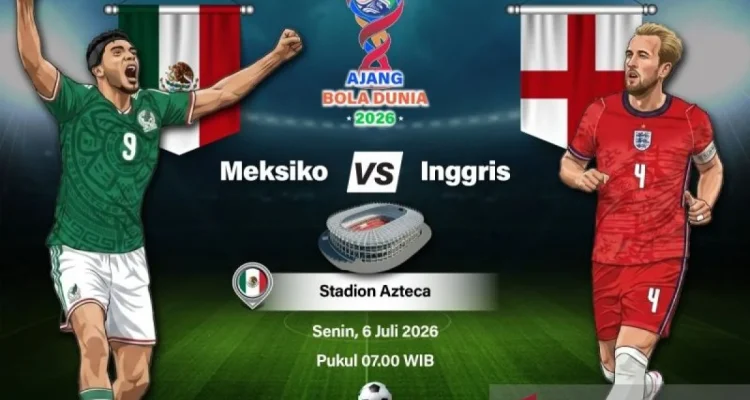 Pertandingan Sepak Bola Internasional: Mexico vs England di Piala Dunia