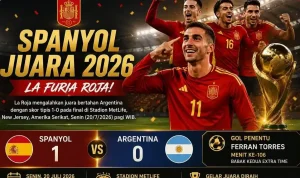 Spanyol Juara Piala Dunia 2026, Mengalahkan Argentina dengan Skor 1-0