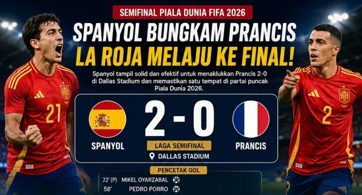 Spanyol Melaju ke Final Piala Dunia 2026 Setelah Mengalahkan Prancis