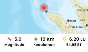 Gempa M5,7 Guncang Sabang Aceh, BMKG: Tidak Berpotensi Tsunami