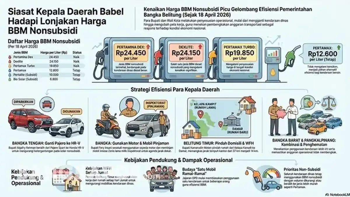 Harga BBM di Bangka Belitung Lebih Mahal, Sementara Kebakaran di Kantor Diskominfo Kukar Diduga Disebabkan Kesal
