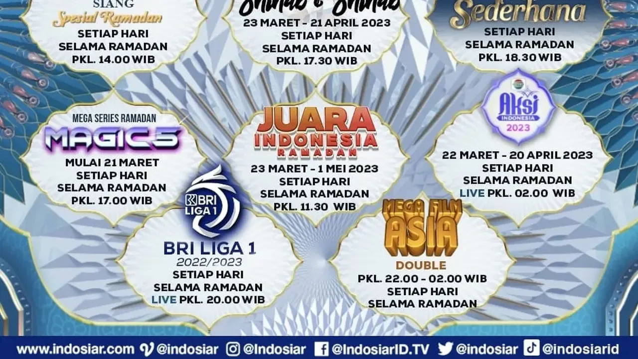 Indosiar Hadirkan Berbagai Acara Menarik, dari Sinetron hingga Pertandingan Sepak Bola